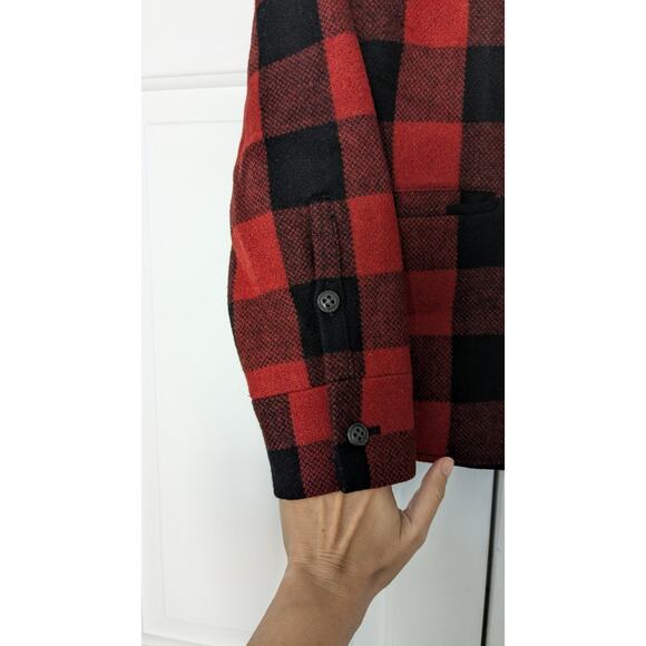 J. Crew Plaid Sherpa Lined Wool Blend Coat - Picture 4 of 8